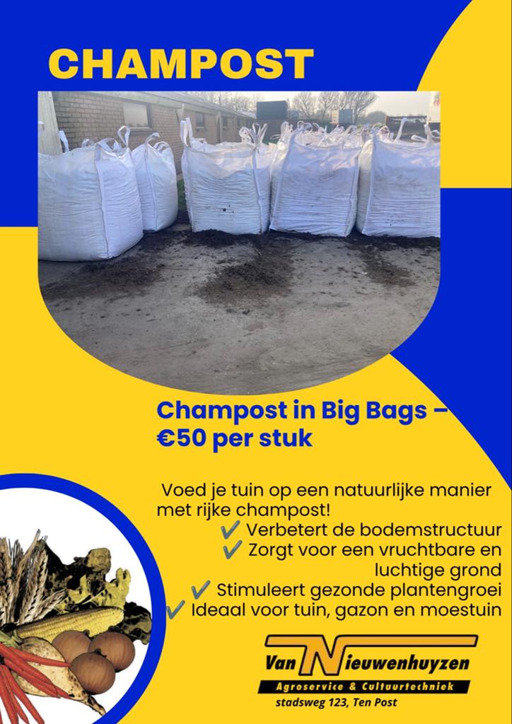 Champost in Big Bags - Ideale bodemverbeteraar, Tuin en Terras, Ophalen, Compost