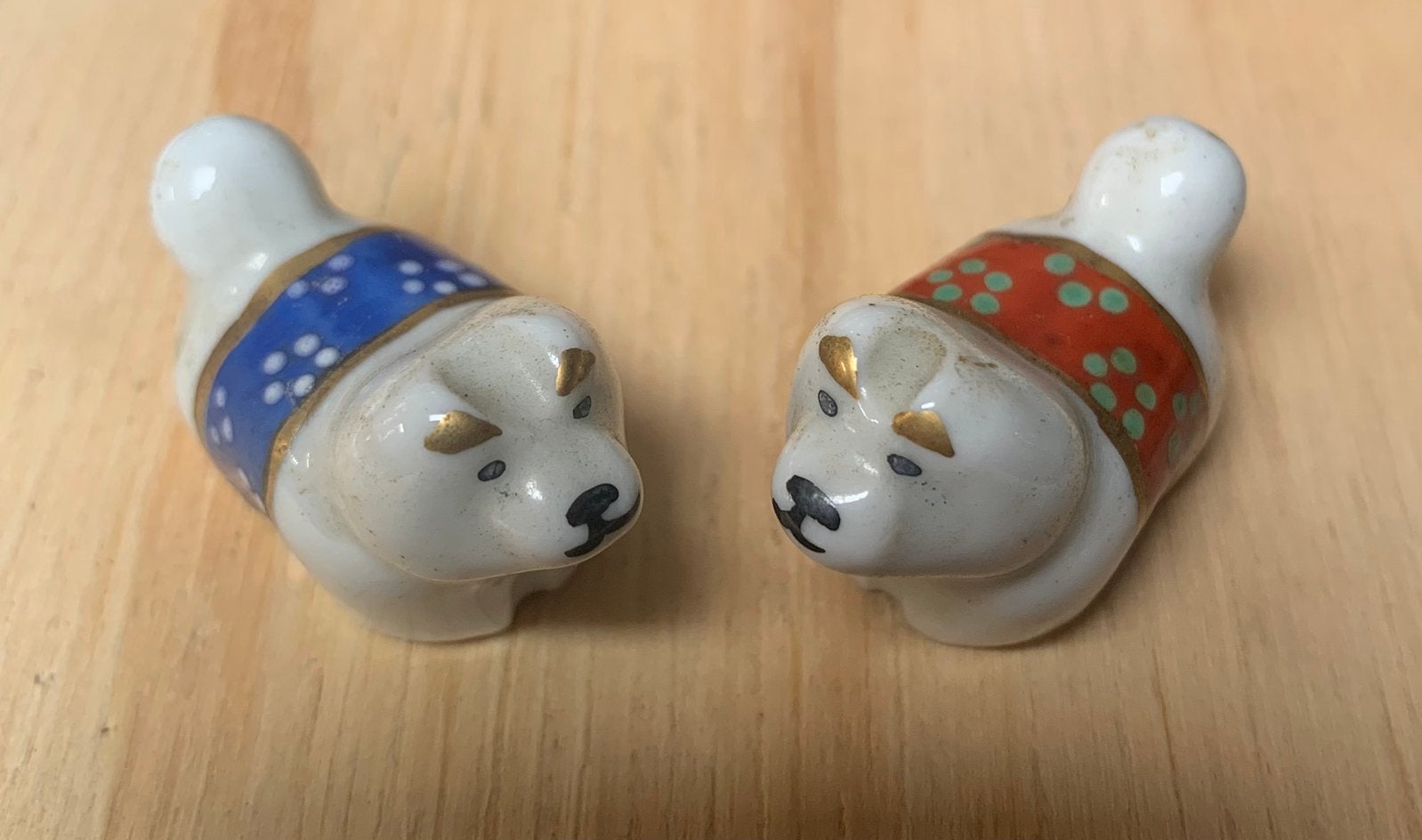 Twee originele Japanse stenen hondjes, Ophalen of Verzenden