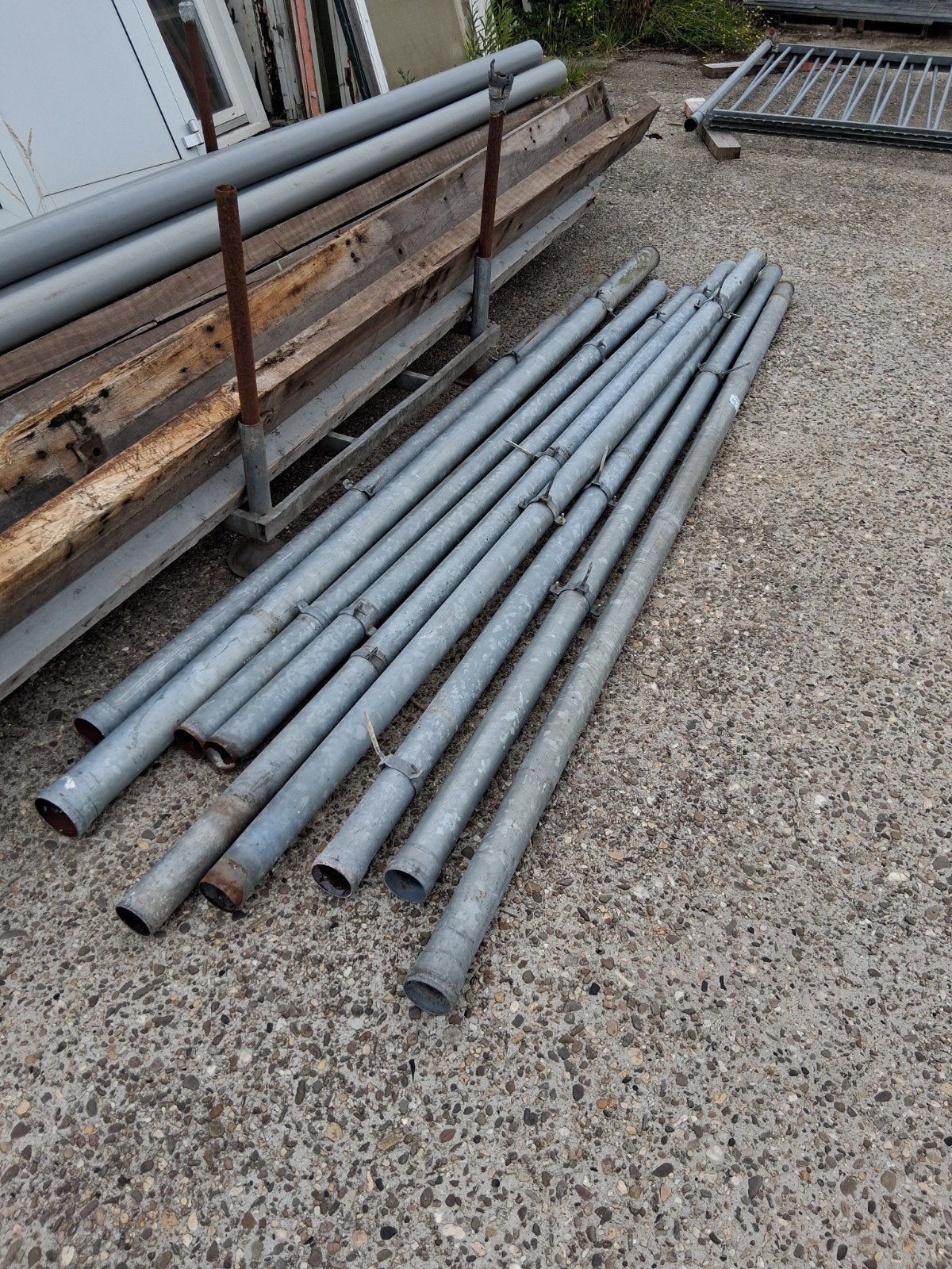 Verzinkte afvoer buizen 9 stuks circulair, Ophalen, Gebruikt, Overige materialen, 50 tot 100 mm
