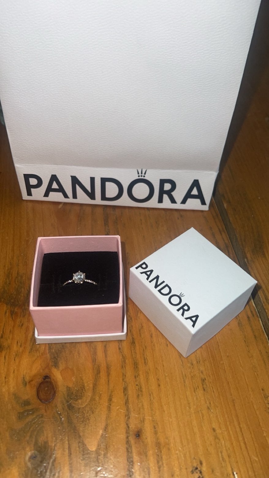 Pandora clear sparkiling crown solitair ring, Sieraden, Tassen en Uiterlijk, Bedels, Ophalen of Verzenden, Zo goed als nieuw, Zilver