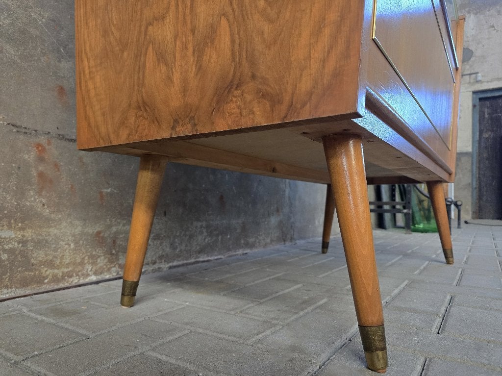 Mid Century Toonbank Vintage Winkel Vitrine Balie Counter 3, Mid Century Design Vintage Retro, Gebruikt, 100 tot 150 cm, Met lade(s)