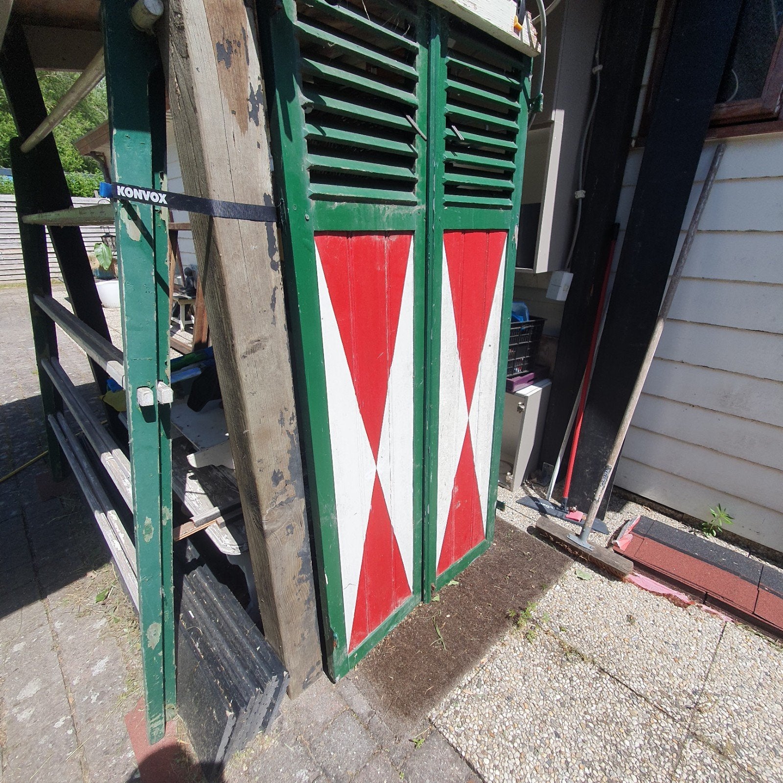 6x houten boeren luiken / shutters Ouddorp-style, Doe-het-zelf en Verbouw, Glas en Ramen, Ophalen, Minder dan 80 cm, Overige typen