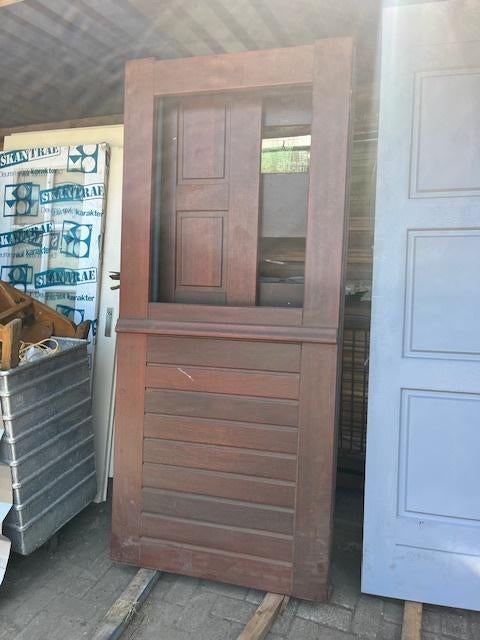 Nieuwe Hardhouten voordeur 93.5 x 212.5 cm, Ophalen, Buitendeur, 200 tot 215 cm
