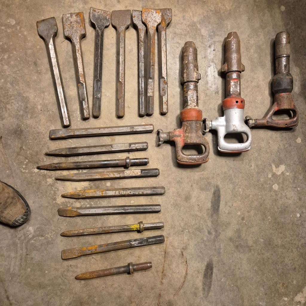 Luchthamer sloophamer met diverse beitels, Doe-het-zelf en Verbouw, Gereedschap | Overige machines, Ophalen of Verzenden