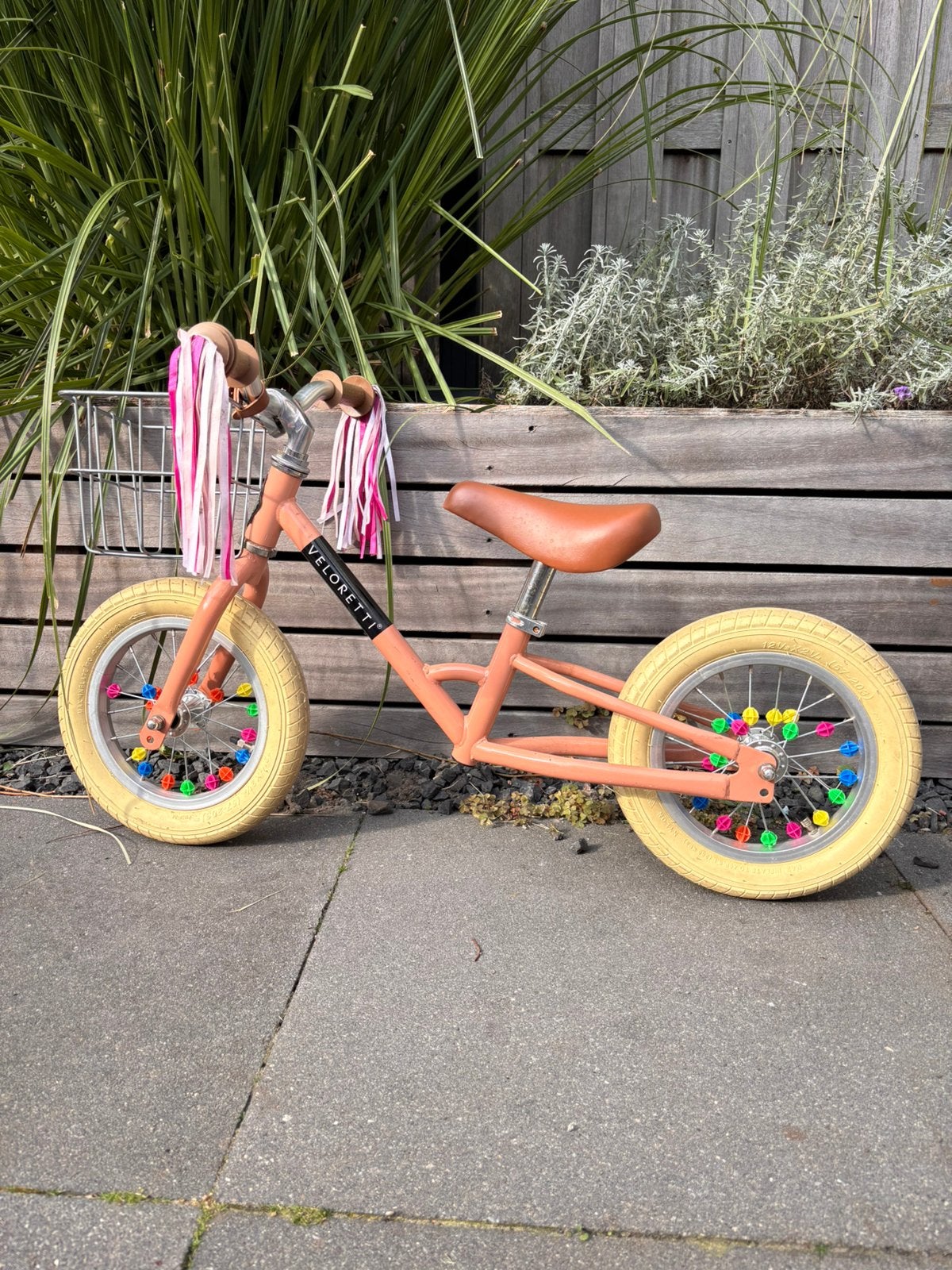 Veloretti loopfiets Mini Blazing Salmon, Ophalen, Gebruikt, Terugtraprem, Minder dan 16 inch