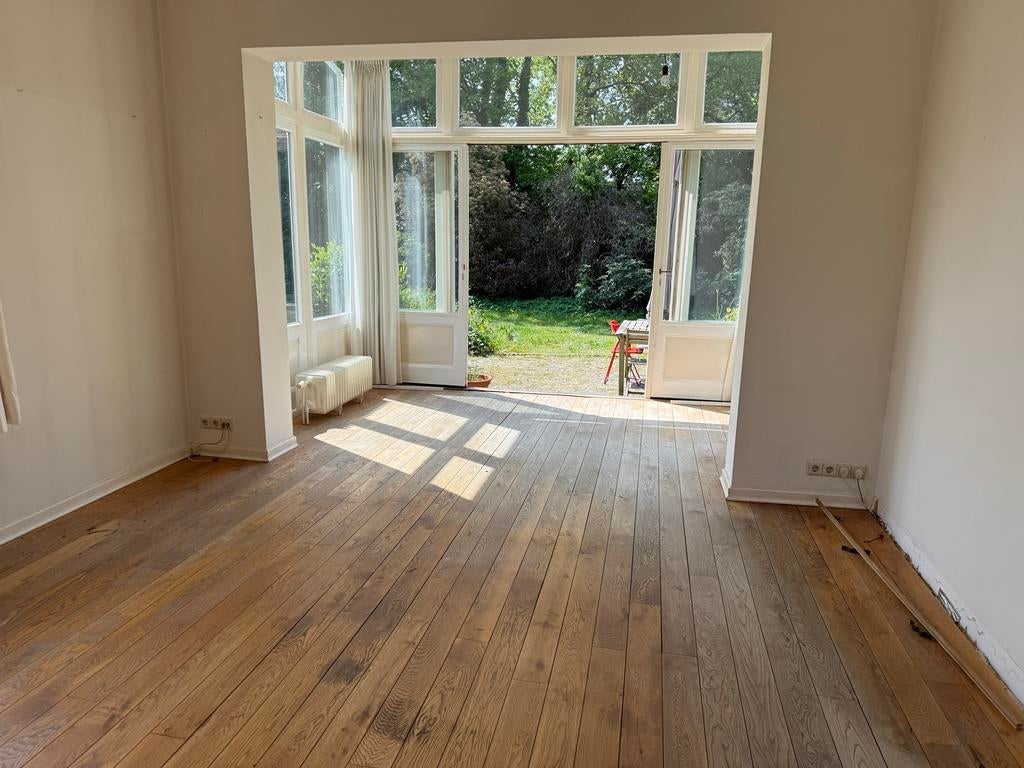 Massief eiken parketvloer 50m2, Gebruikt, Beige, Parket, 50 tot 75 m²