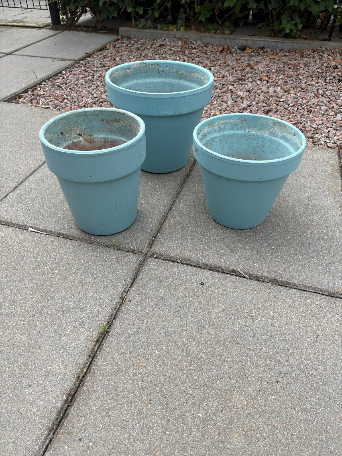 Mooie bloempotten set voor buiten, Tuin en Terras, 25 tot 40 cm, Gebruikt, Balkon, Rond