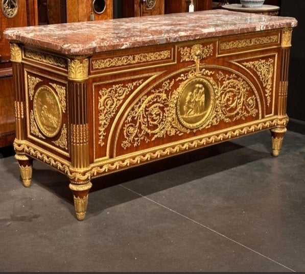 French Napoleon III Gilded Bronze Commode, Ophalen