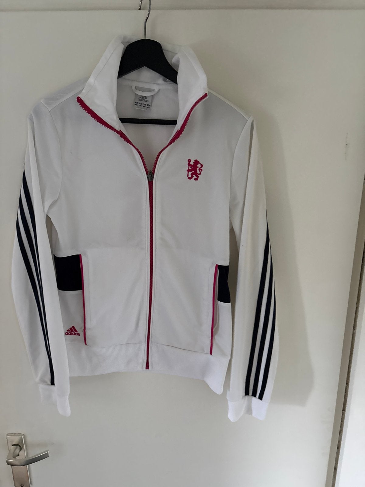Adidas trainingsjack dames wit maat M, Ophalen of Verzenden, Zo goed als nieuw, Maat 38/40 (M), Wit