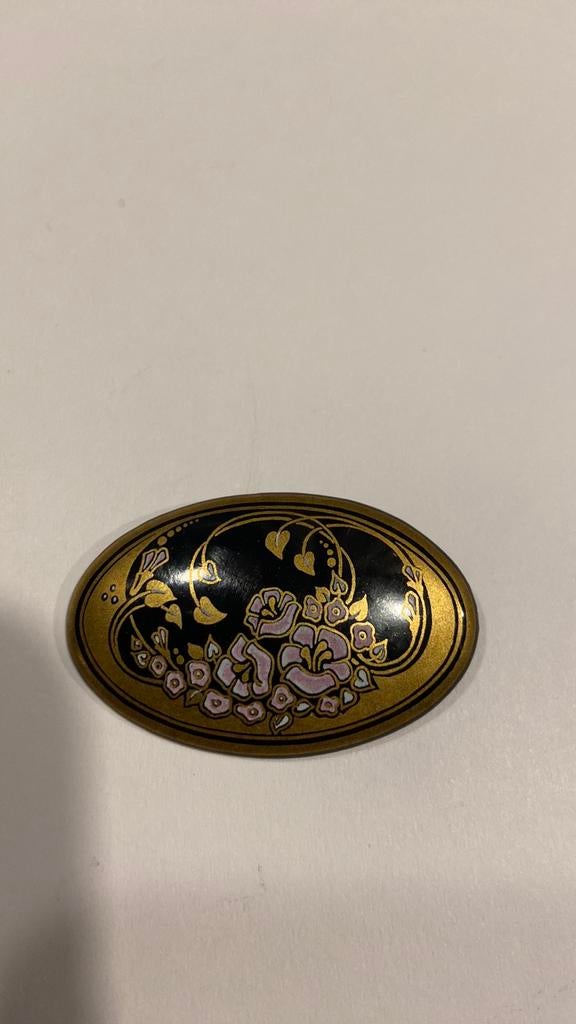 Broche vintage Michaela Frey handwerk, Sieraden, Tassen en Uiterlijk, Ophalen of Verzenden, Goud, Broche, Verguld