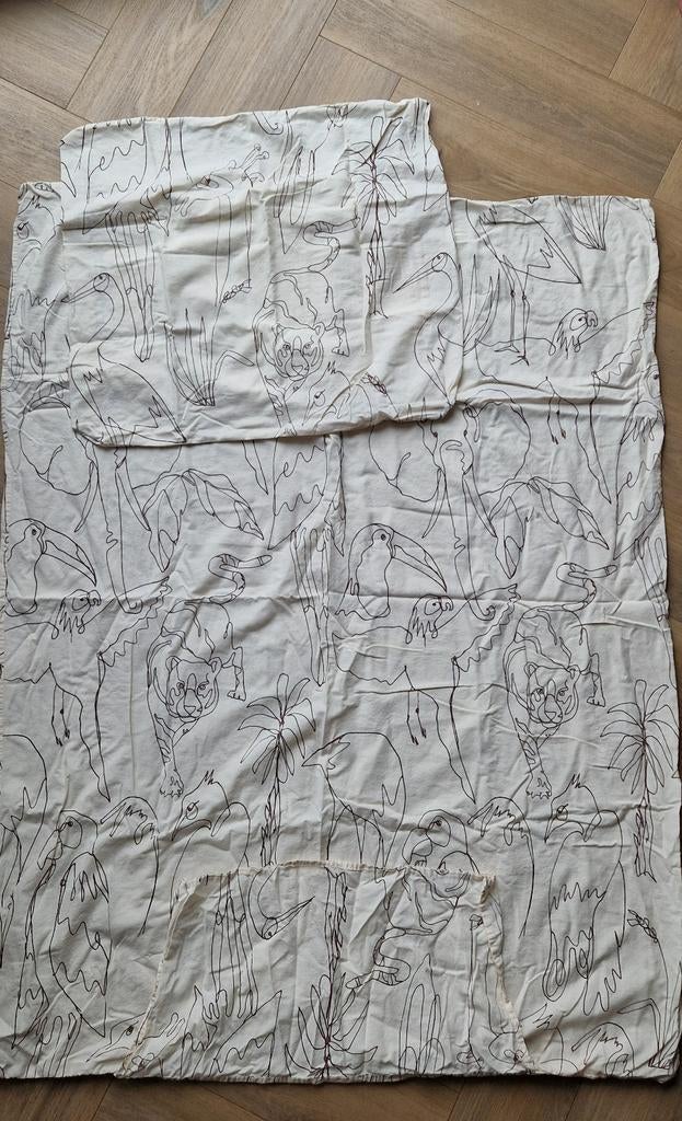 Peuter dekbedovertrekset 120x150, Beige, Dekbedovertrek, Ophalen of Verzenden, Zo goed als nieuw
