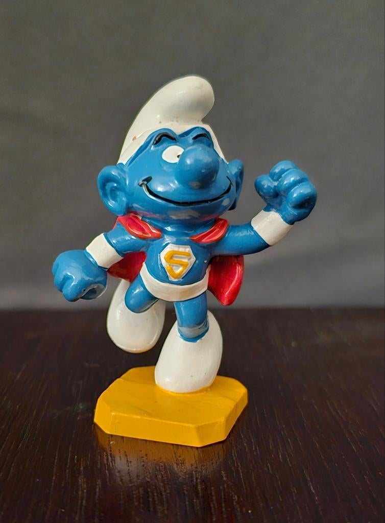 Superman Smurf Figuur Vintage jaren 70/80, Verzamelen, Ophalen of Verzenden, Zo goed als nieuw