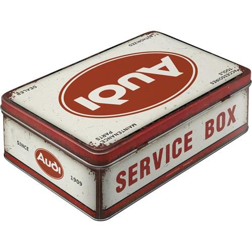 Audi logo service box voorraadblik reclame koektrommel blik, Ophalen of Verzenden, Nieuw, Auto's