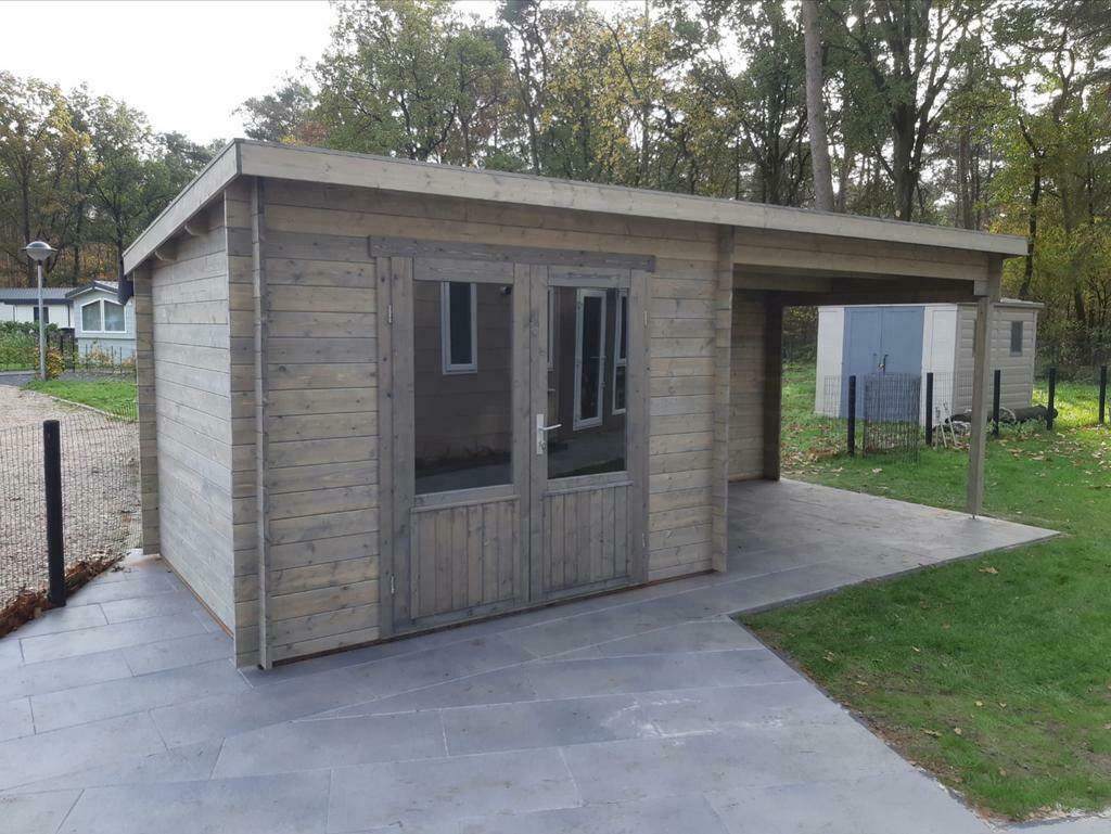 Tuinhuis grijs incl plaatsen+ gratis dakgoot, Tuin en Terras, Tuinhuizen, Ophalen, 200 tot 400 cm, Tuinhuis, Nieuw