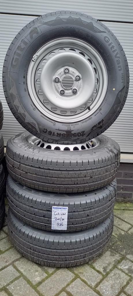16'' Crafter/Man velgen met Gitivan zomerbanden 205/75R16, Auto-onderdelen, Banden en Velgen, Ophalen, Bestelwagen, 16 inch, Banden en Velgen
