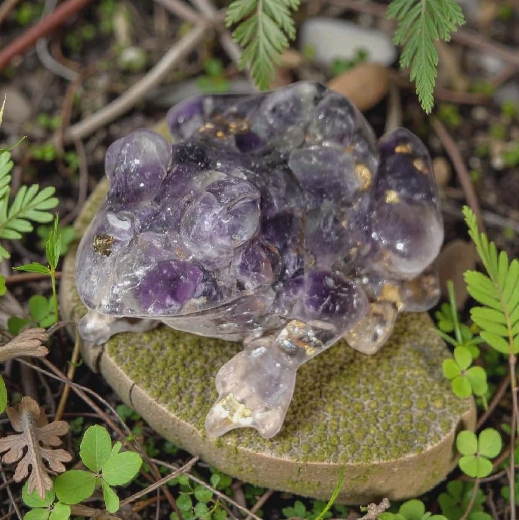 Amethist orgonite kikker, Ophalen of Verzenden, Mineraal