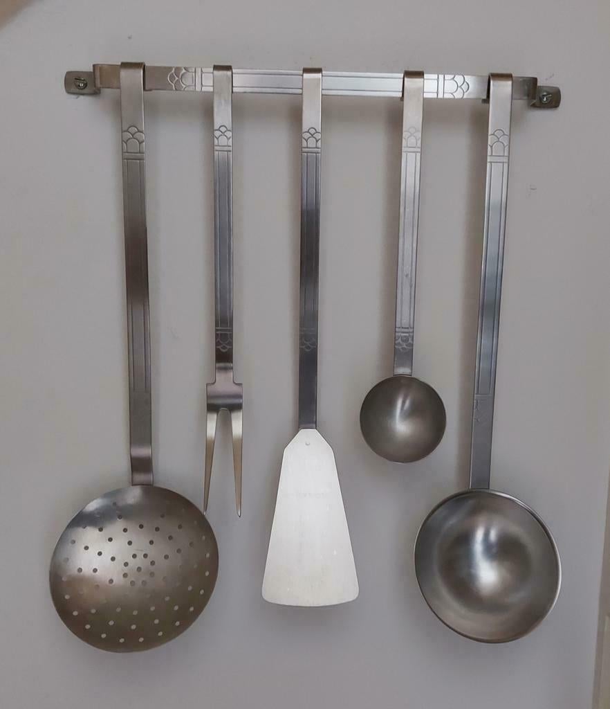 Keuken gerei met rek, Ophalen of Verzenden, Zo goed als nieuw, Rvs of Chroom