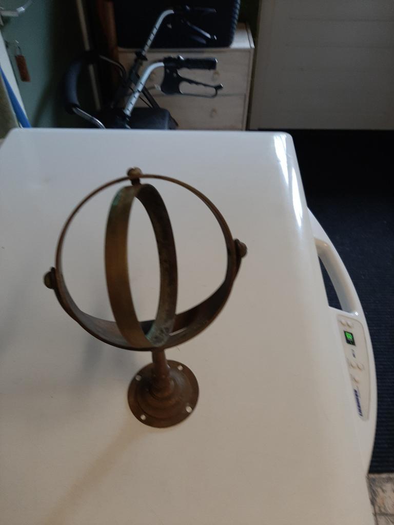 Cardanische nautische ophanging voor kompas ofz  koper brons, Antiek en Kunst, Antiek | Overige Antiek, Ophalen of Verzenden