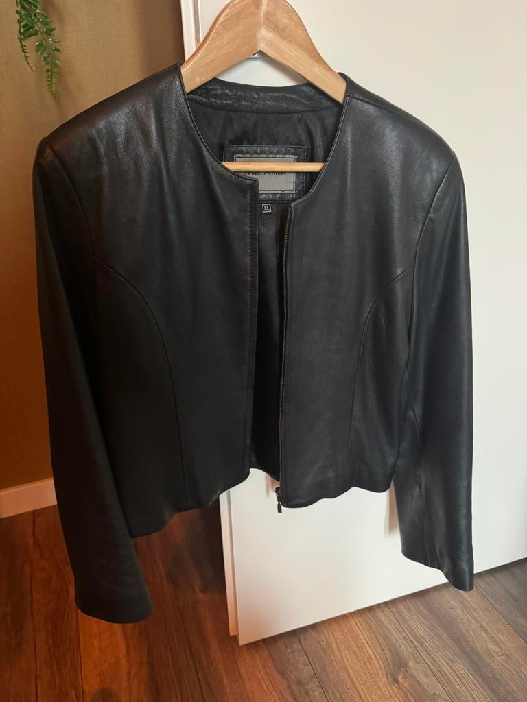 Leren jack, Zwart, Maat 46/48 (XL) of groter, Ophalen of Verzenden, Zo goed als nieuw