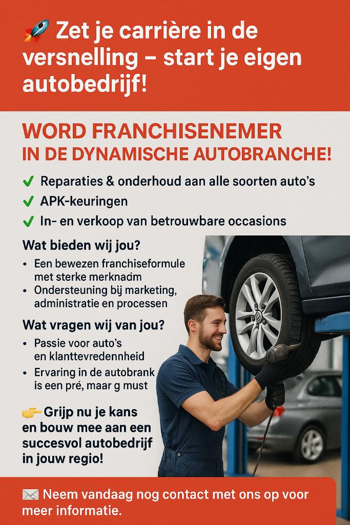 Ondernemen in de autowereld? Word franchisenemer!