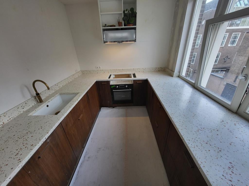 Terrazzo & Betonnen aanrecht barbladen, toonbanken enz., Crème, 200 cm of meer, Nieuw, Ophalen of Verzenden