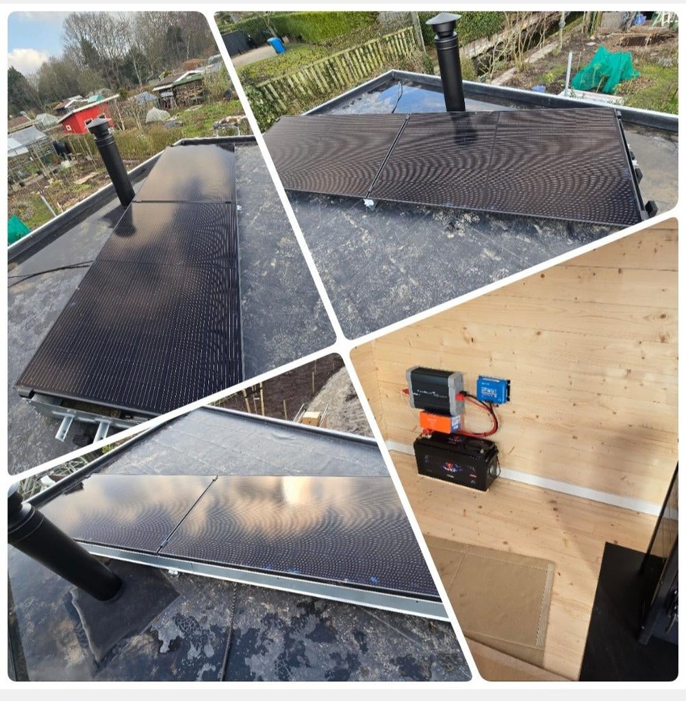 Zonnepanelen off-grid, tuinhuis, caravan, camper, strandhuis, Ophalen of Verzenden, Nieuw, Compleet systeem, 200 wattpiek of meer