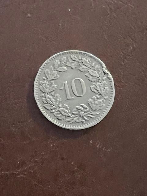 10 Rappen 1948B Helvetica misslag?, Postzegels en Munten, Munten | Europa | Niet-Euromunten, Ophalen of Verzenden, Overige landen