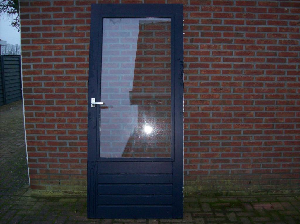 buiten deur met glas, Doe-het-zelf en Verbouw, Gebruikt, 80 tot 100 cm, Ophalen of Verzenden, Buitendeur