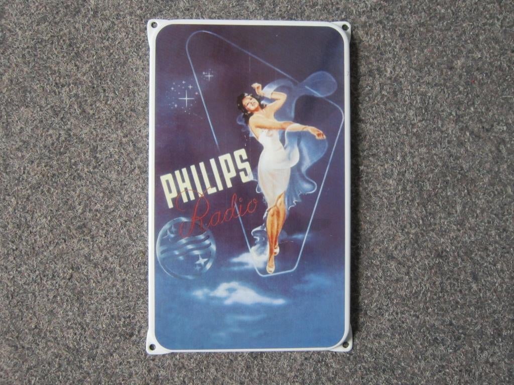 PHILIPS EMAILLE RECLAMEBORD, Verzamelen, Ophalen, Zo goed als nieuw, Reclamebord