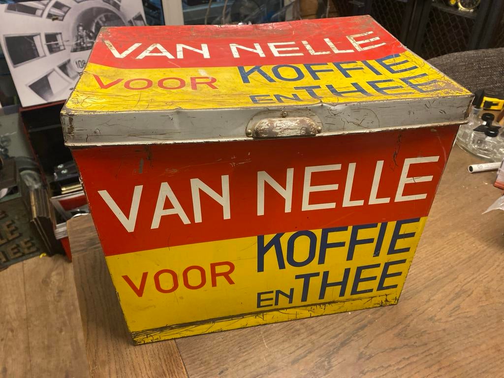 Vintage Van Nelle Koffie en Thee Blik, Ophalen of Verzenden