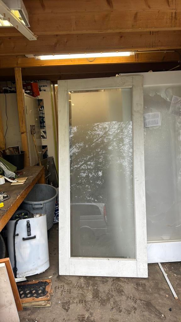 Verschillende Stompe paneeldeur 93x211.5 cm met glas, Ophalen, 80 tot 100 cm, Binnendeur, Nieuw