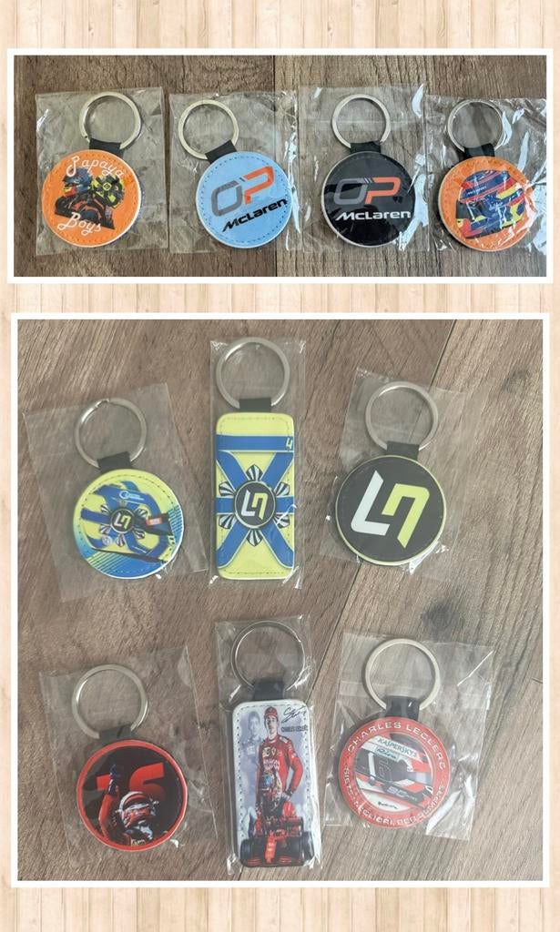 McLaren sleutelhanger Norris Piastri LeClerc Ferrari F1, Verzamelen, Sleutelhangers, Ophalen, Nieuw