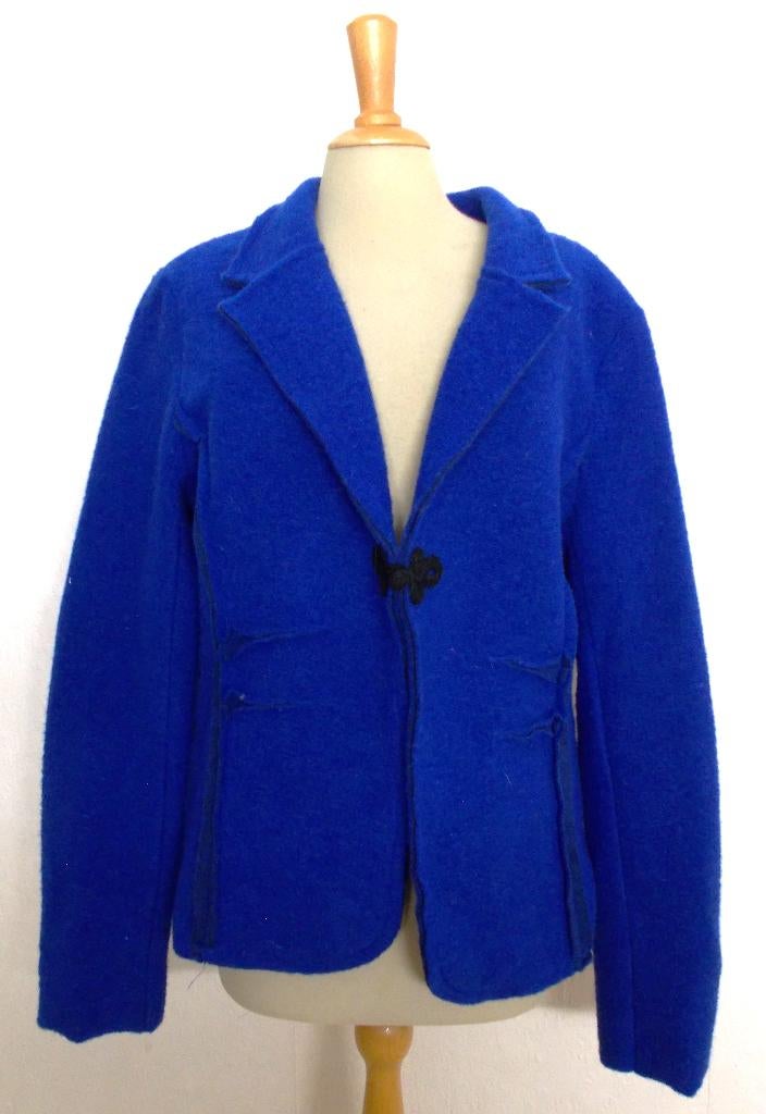 Koningsblauw 80% wol mooi en warm jasje/vest! XL, Ophalen of Verzenden, Zo goed als nieuw, Maat 46/48 (XL) of groter, Blauw