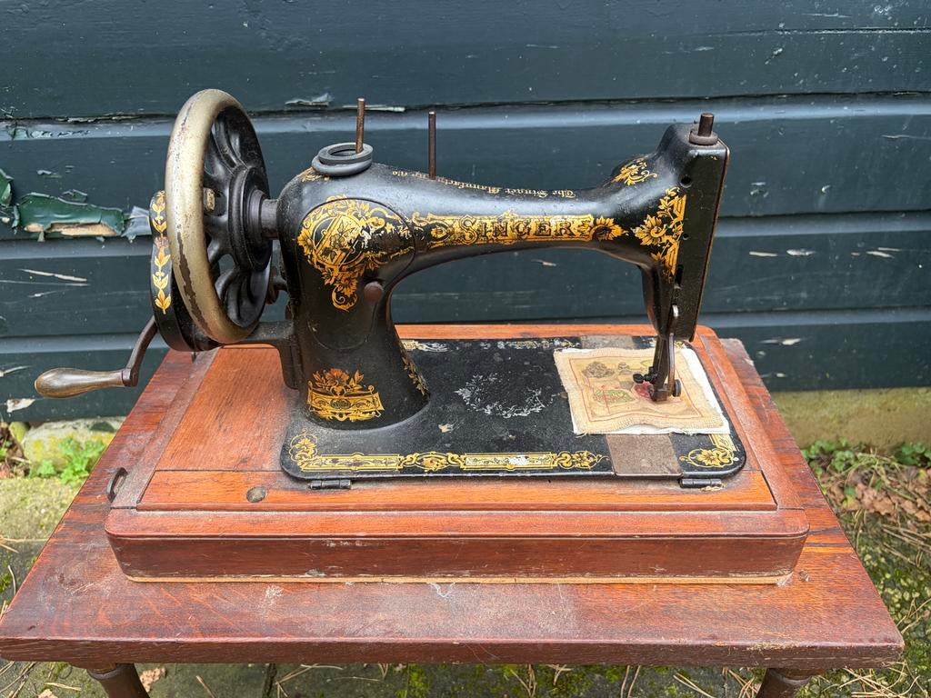 Antieke Singer Naaimachine - Model 128 'Sphinx' Motief, Ophalen