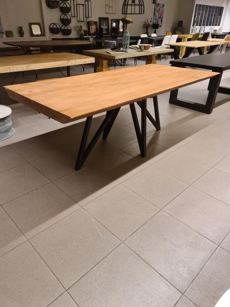 Nieuwe icathcers patta eettafel 220x100cm teakhout €395, Huis en Inrichting, Ophalen, ., Nieuw, .