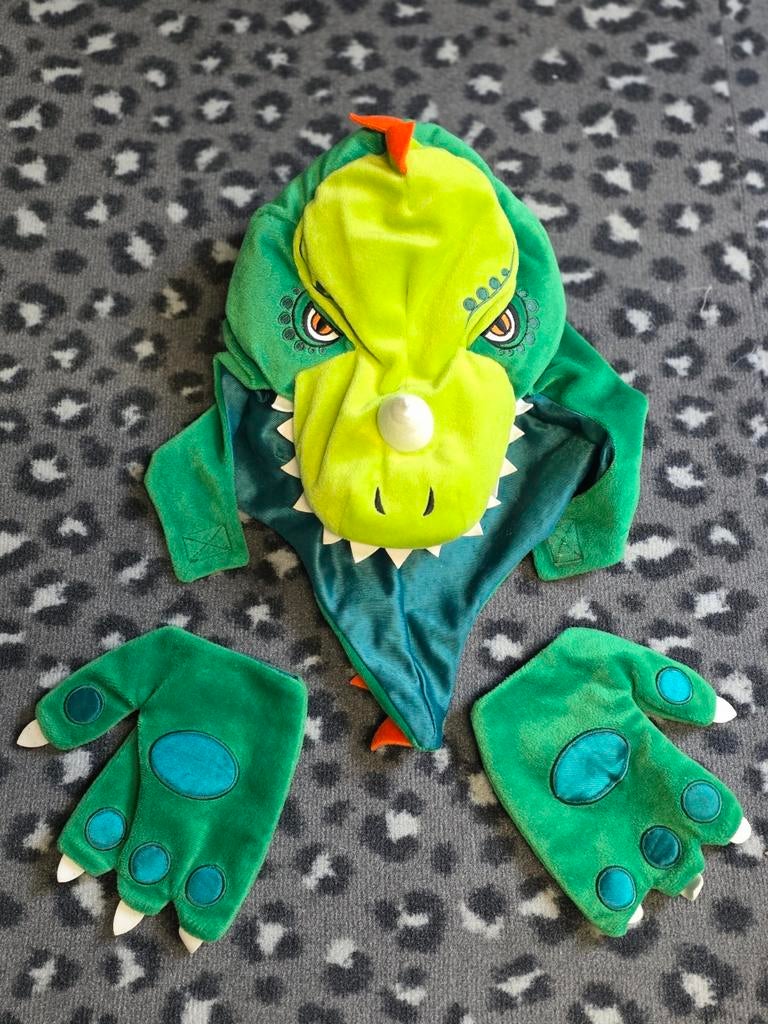 Dino muts + handschoentjes, Ophalen of Verzenden, Zo goed als nieuw, 110 t/m 116, Jongen of Meisje