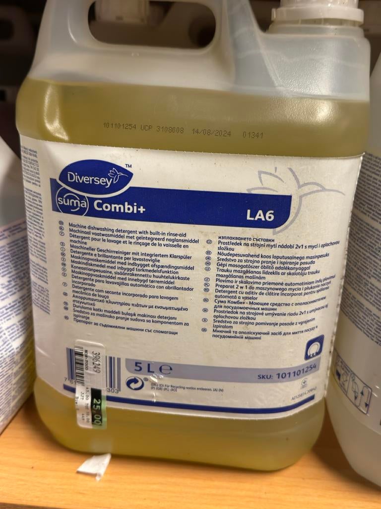 Diversey Suma Combi+ LA6 - Machinaal Vaatwasmiddel 5L, Huis en Inrichting, Schoonmaakartikelen, Schoonmaakmiddel, Ophalen