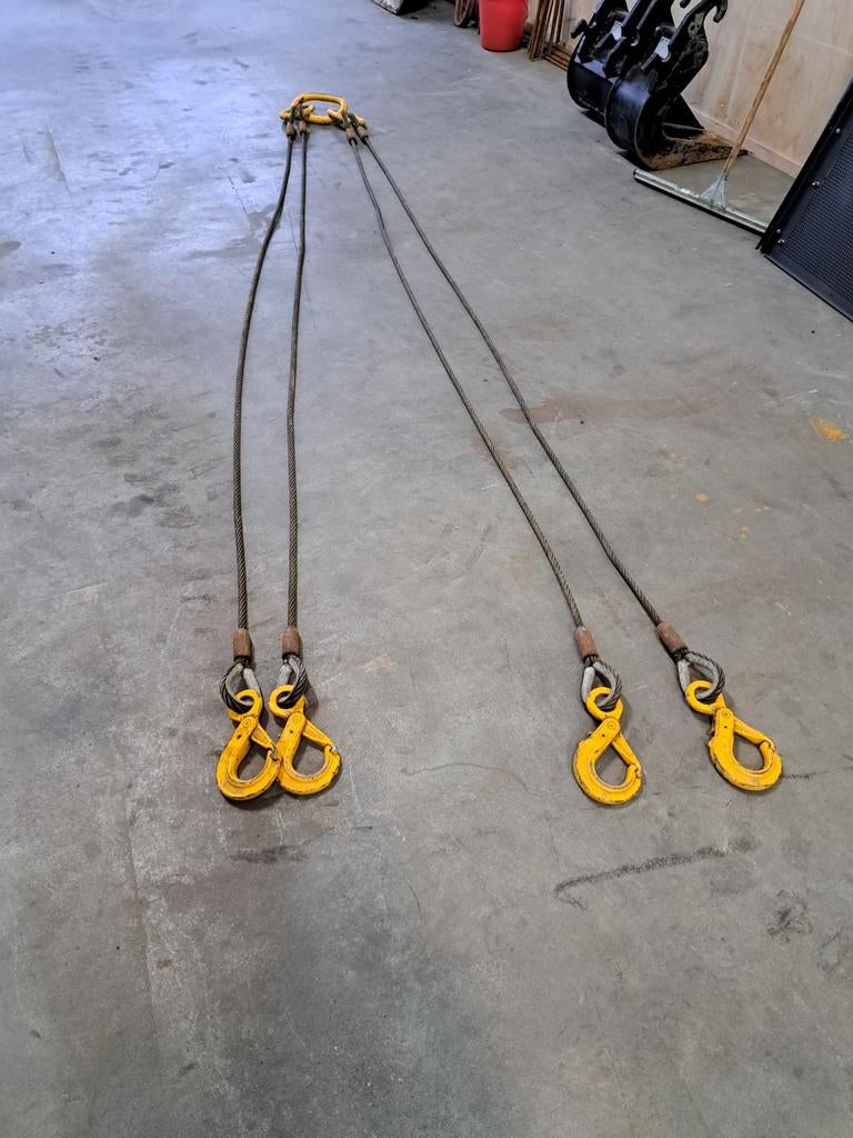 Viersprong staalkabel met 4 hijshaken, Ophalen of Verzenden