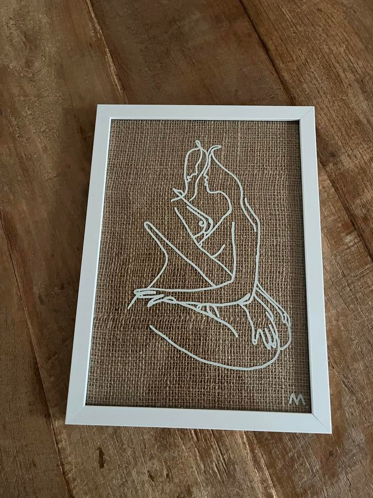Schilderij van 2 vrouwen., Oorspronkelijke maker, Ophalen of Verzenden, Zo goed als nieuw, Schilderij