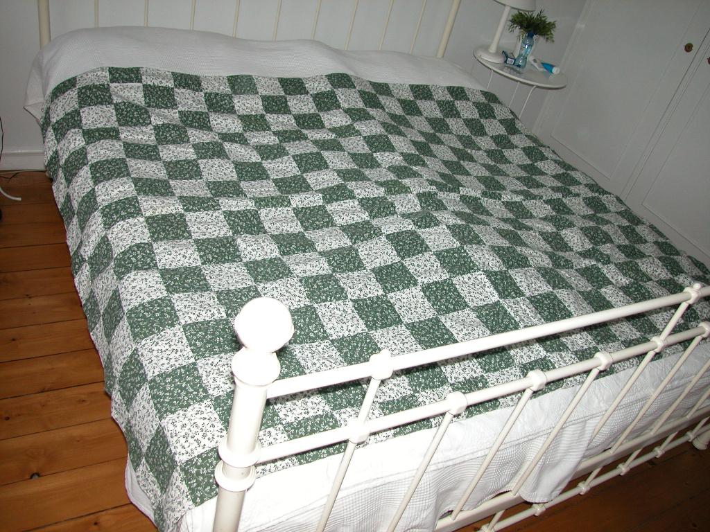 Patchwork sprei handgemaakt, Huis en Inrichting, Slaapkamer | Beddengoed, Zo goed als nieuw, Overige typen, Eenpersoons, Groen