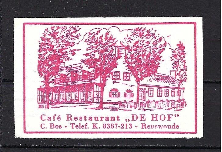 921 Renswoude cafe rest DE HOF, Ophalen of Verzenden, Nederland