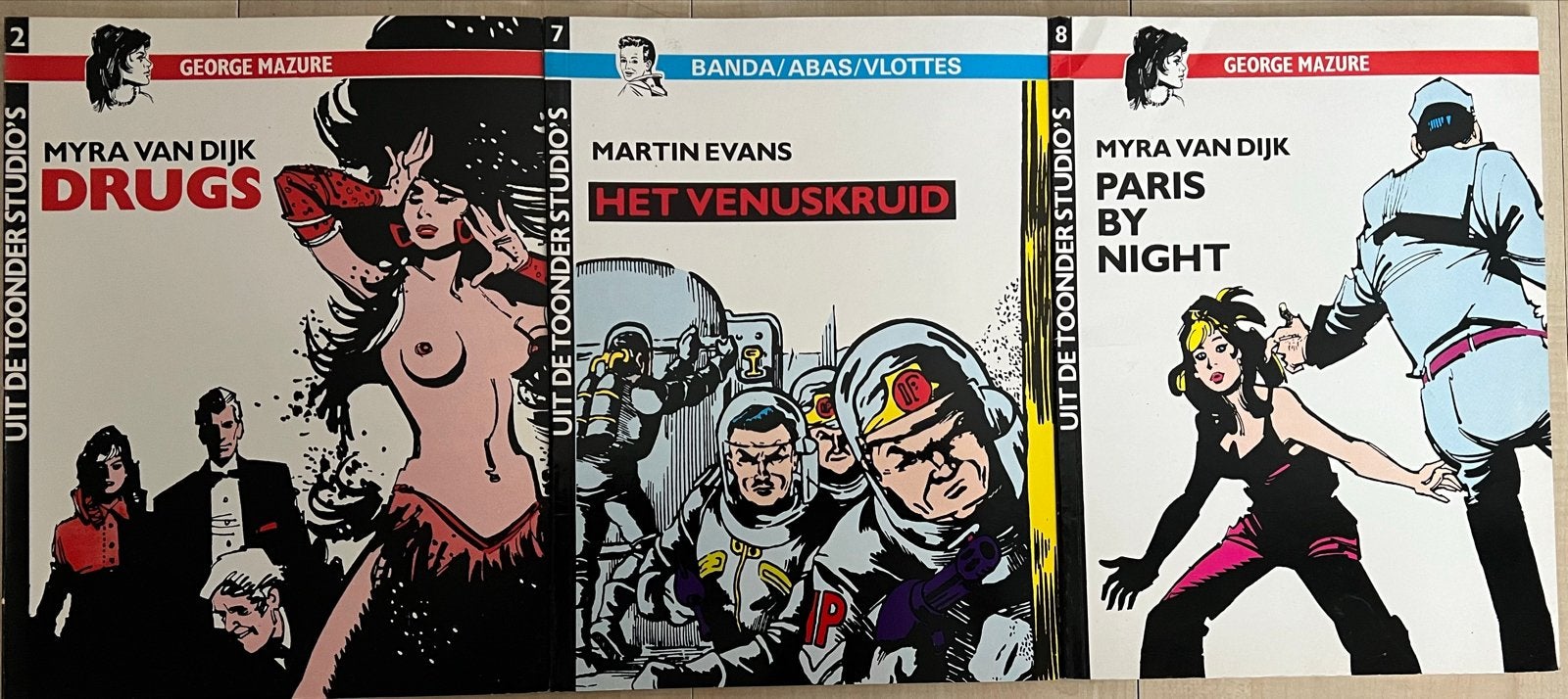 Myra van Dijk: Drugs, Het Venuskruid, Paris by Night, Meerdere stripboeken, Ophalen of Verzenden, Gelezen