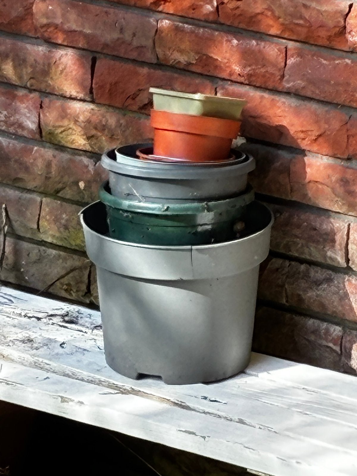 Gratis plastic bloempotten, Tuin en Terras, Kunststof, Gebruikt, Rond, Ophalen of Verzenden