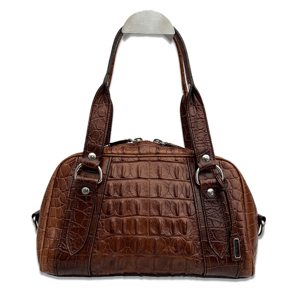Miu Miu tas St. Cocco Holly embossed leer bruin, Sieraden, Tassen en Uiterlijk, Verzenden, Gebruikt, Bruin, Handtas