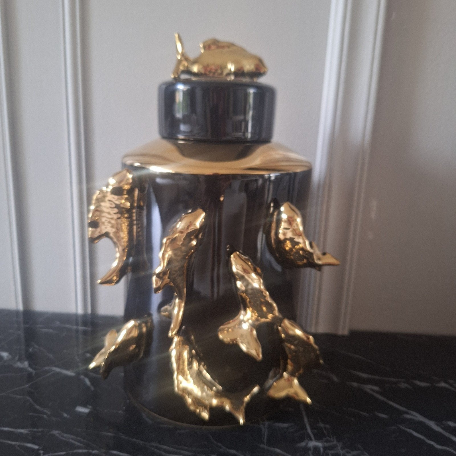 Design goud zwart 3d karper vissen jar voorraadpot, Ophalen of Verzenden, X, X, X