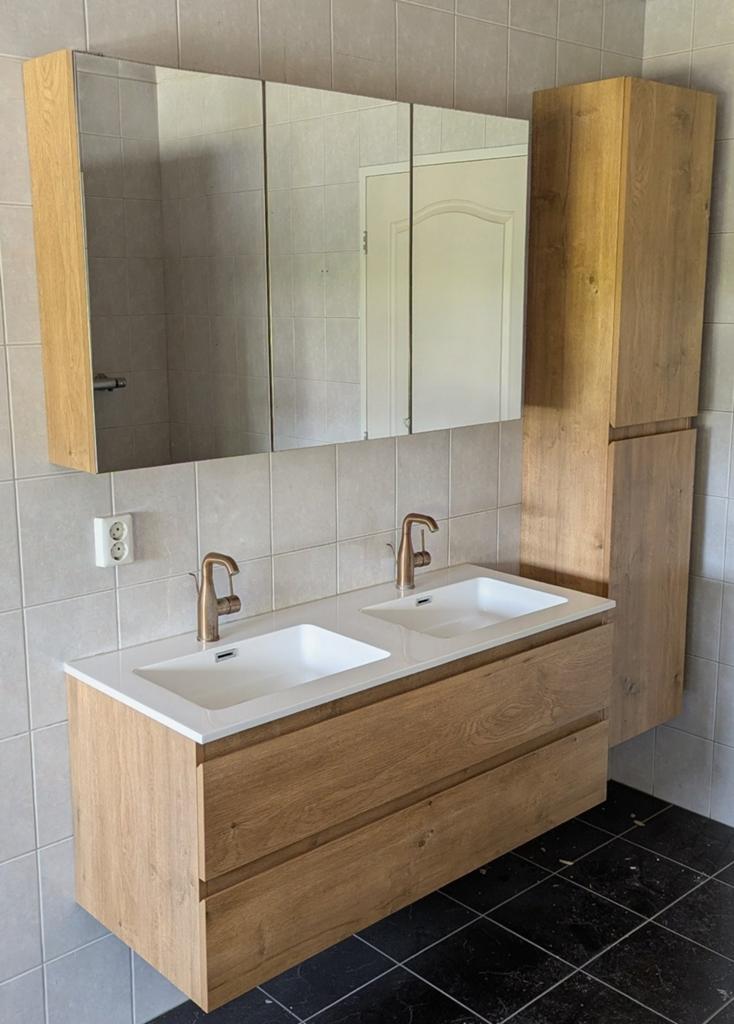 Complete badkamermeubel met Grohe Essence kranen, Ophalen, Gebruikt, 100 tot 150 cm, Minder dan 100 cm
