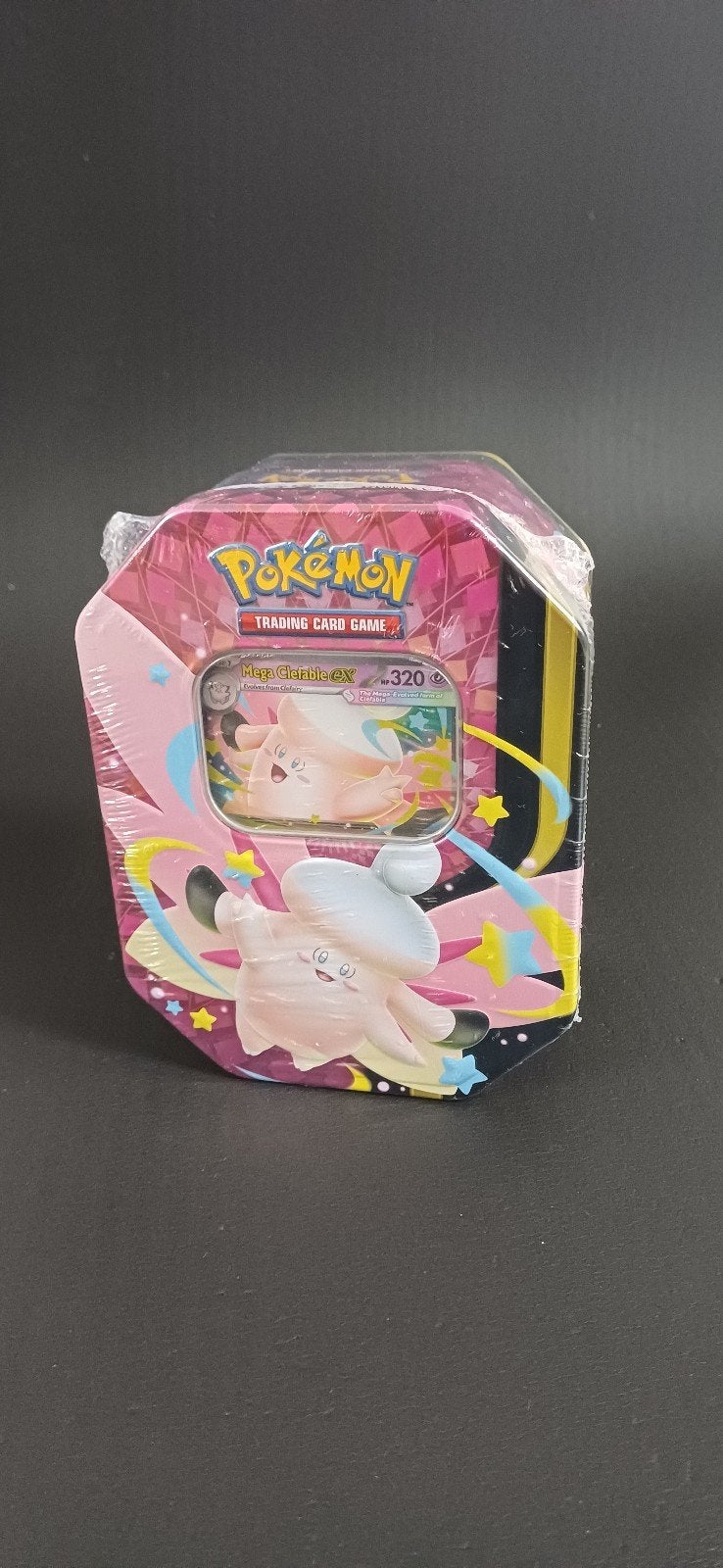 Pokémon Mega Clefable EX Mega Moonlit Tin, Ophalen of Verzenden, Nieuw, Overige typen, Foil