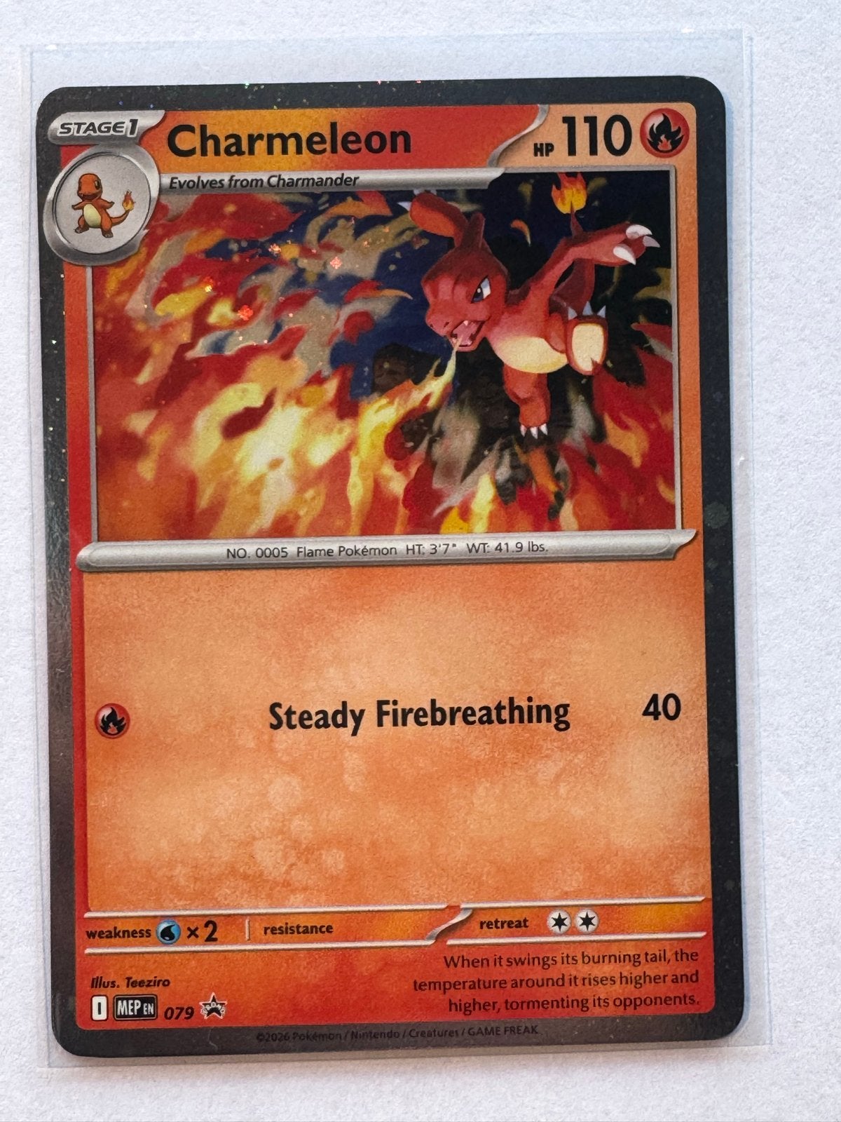 Charmeleon 079/MEP EN Pokémon Kaart, Ophalen of Verzenden, Zo goed als nieuw, Losse kaart