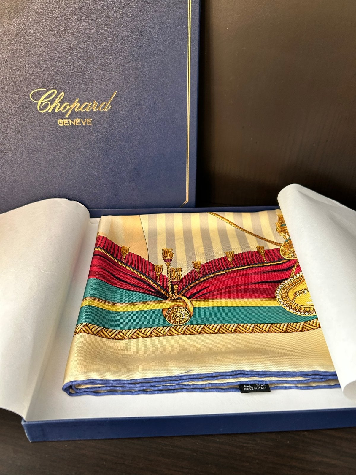 Chopard Genève Zijden Sjaal met Hond en Sieraden Print, Verzenden, Nieuw