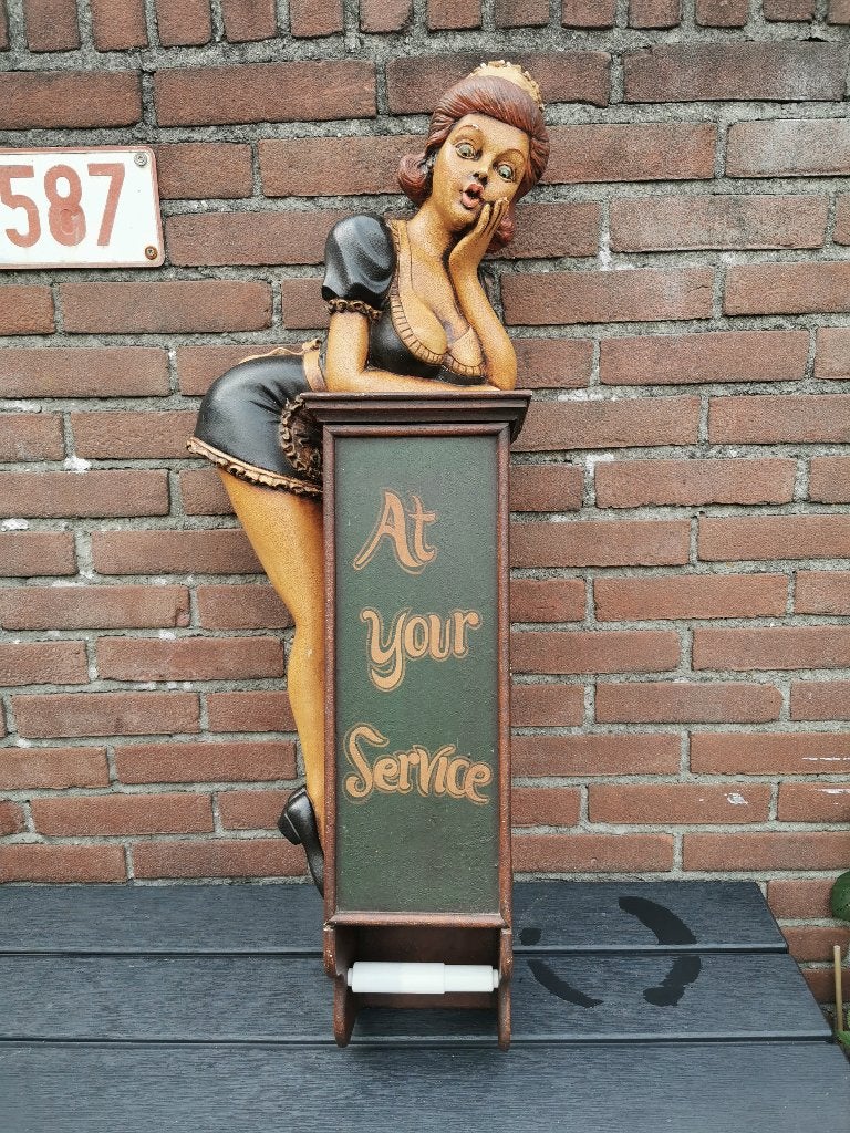polyester pin-up wc rolhouder, Verzamelen, Beelden en Beeldjes, Ophalen, Gebruikt, Overige typen